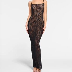 Skims stretch lace cami maxi dress